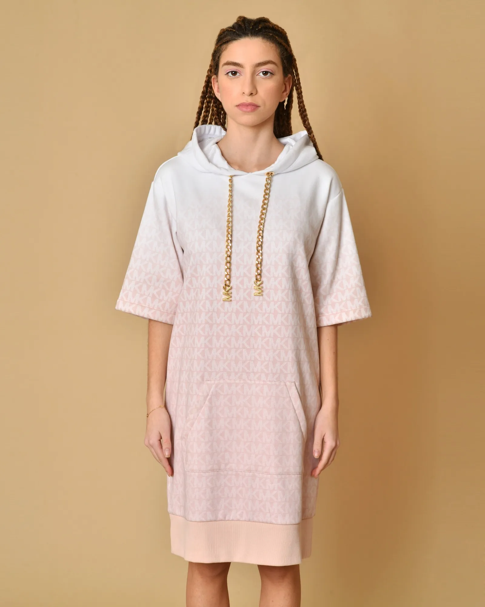 Robe en coton imprimé à capuche Michael Kors 