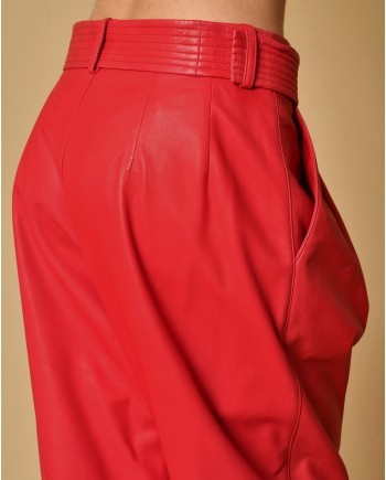 Pantalon carotte en cuir Parosh 