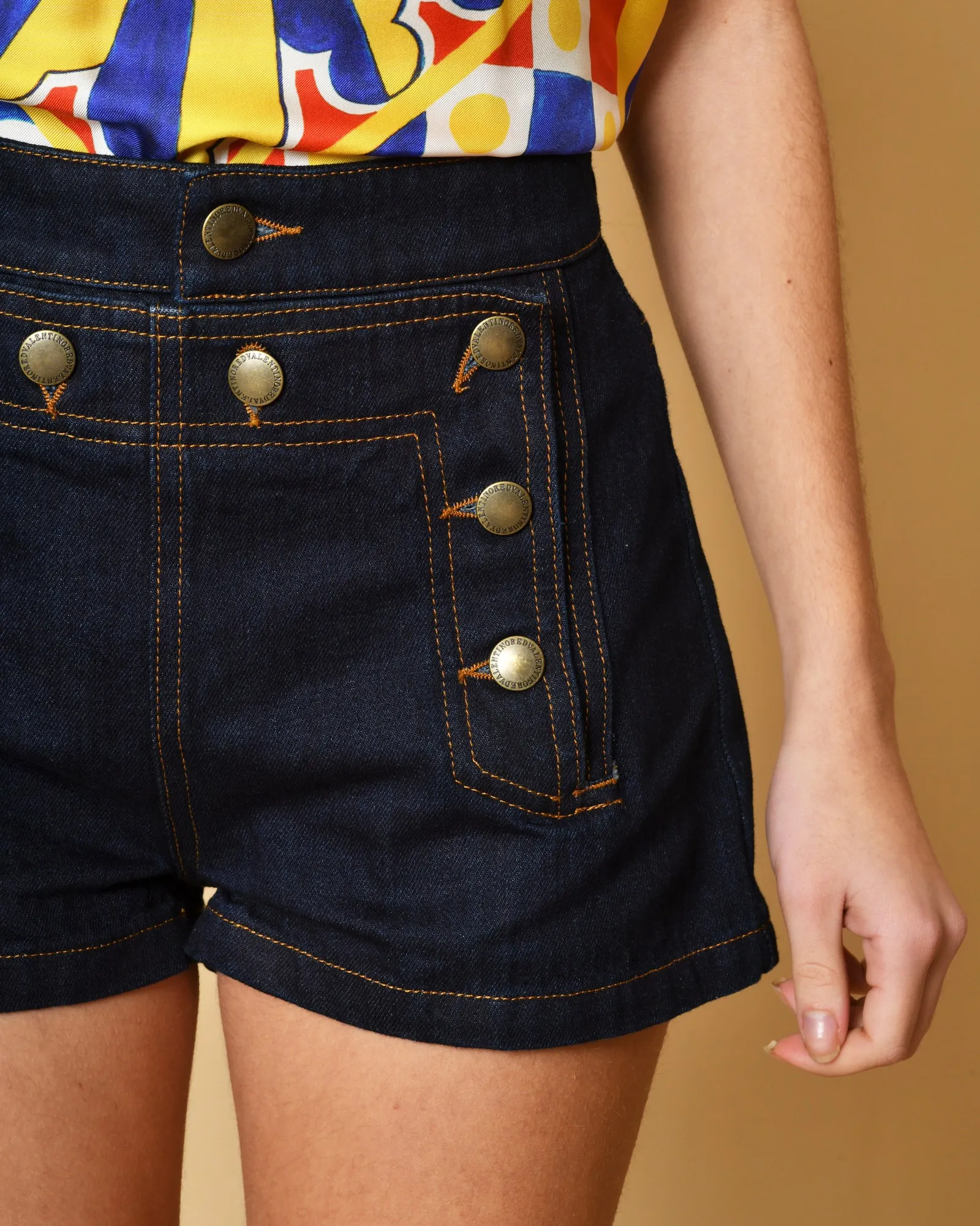 Short en jean à boutons Red Valentino 