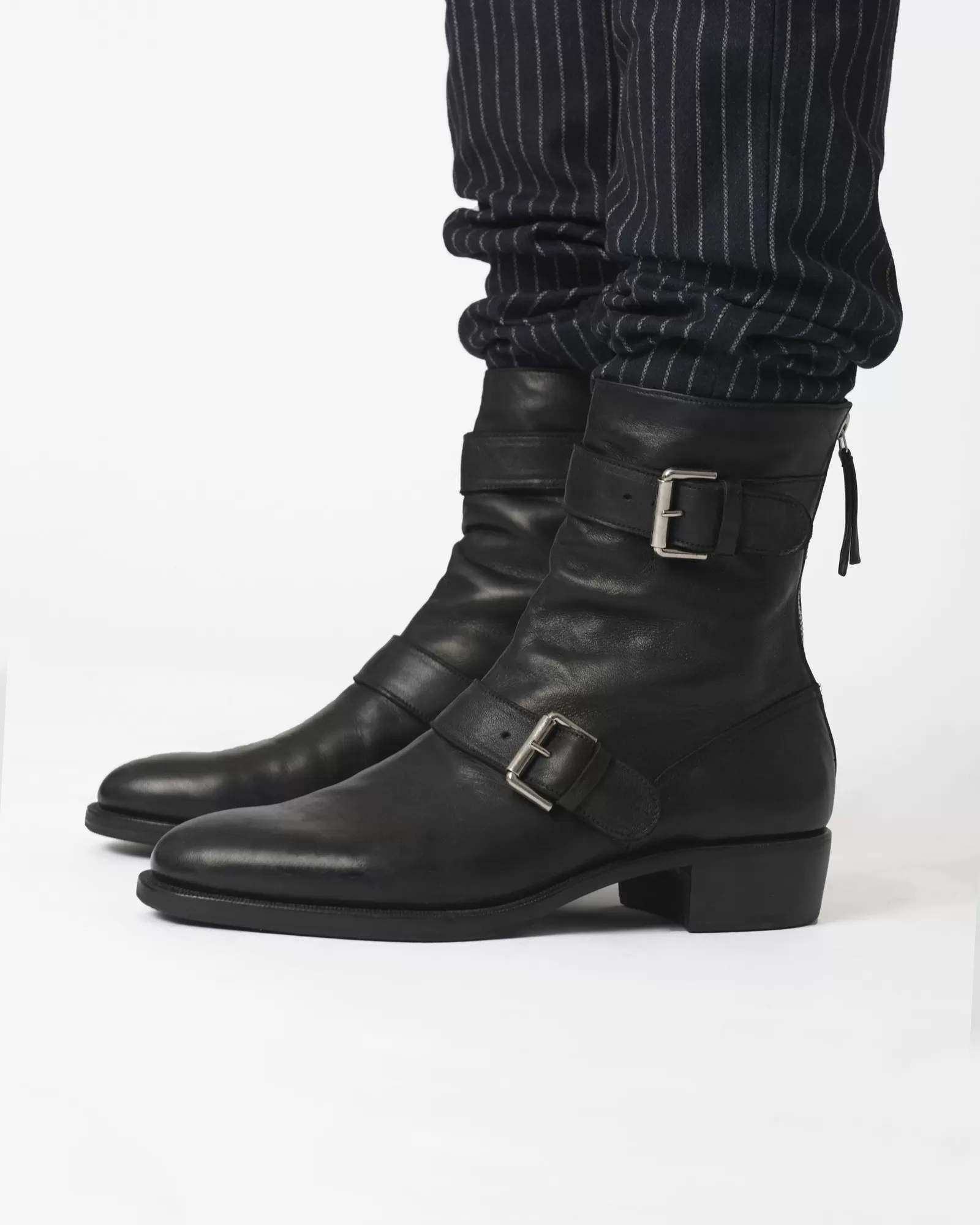 Bottines en cuir avec des Boucles en argent Premiata 