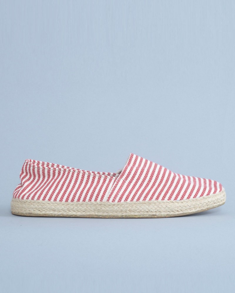 Espadrilles rouges en toile à rayures Eleventy 