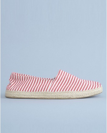 Espadrilles rouges en toile à rayures Eleventy 