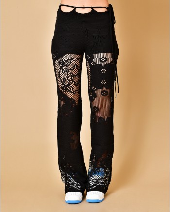 Pantalon en dentelle noir Beatrice B 