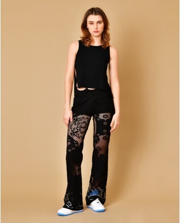 Pantalon en dentelle noir Beatrice B 