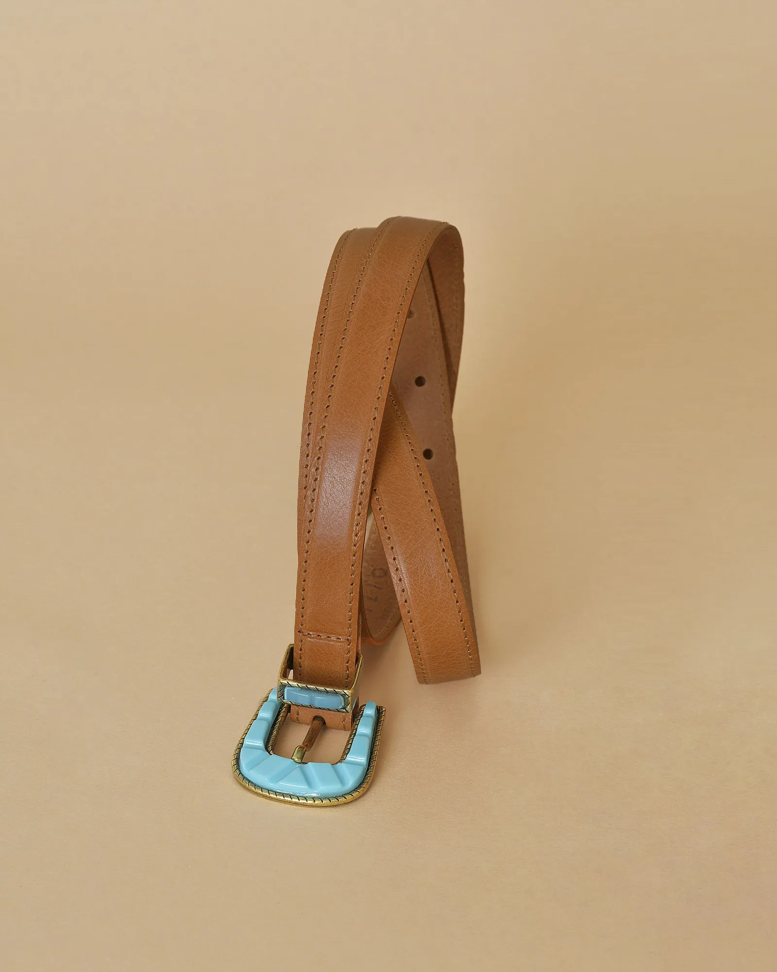 Ceinture en cuir et boucle turquoise Sfizio 