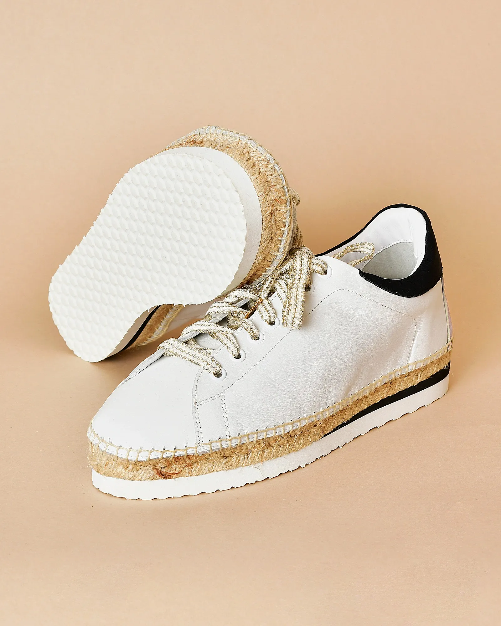 Espadrilles blanche en cuir Lorena Antoniazzi 