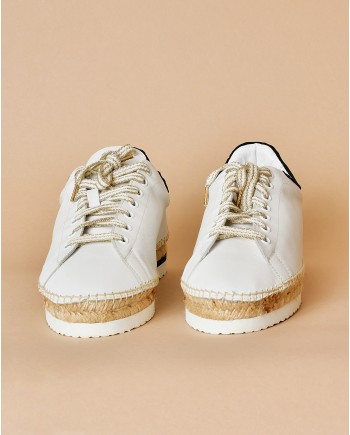 Espadrilles blanche en cuir Lorena Antoniazzi 