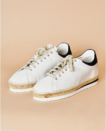 Espadrilles blanche en cuir Lorena Antoniazzi 