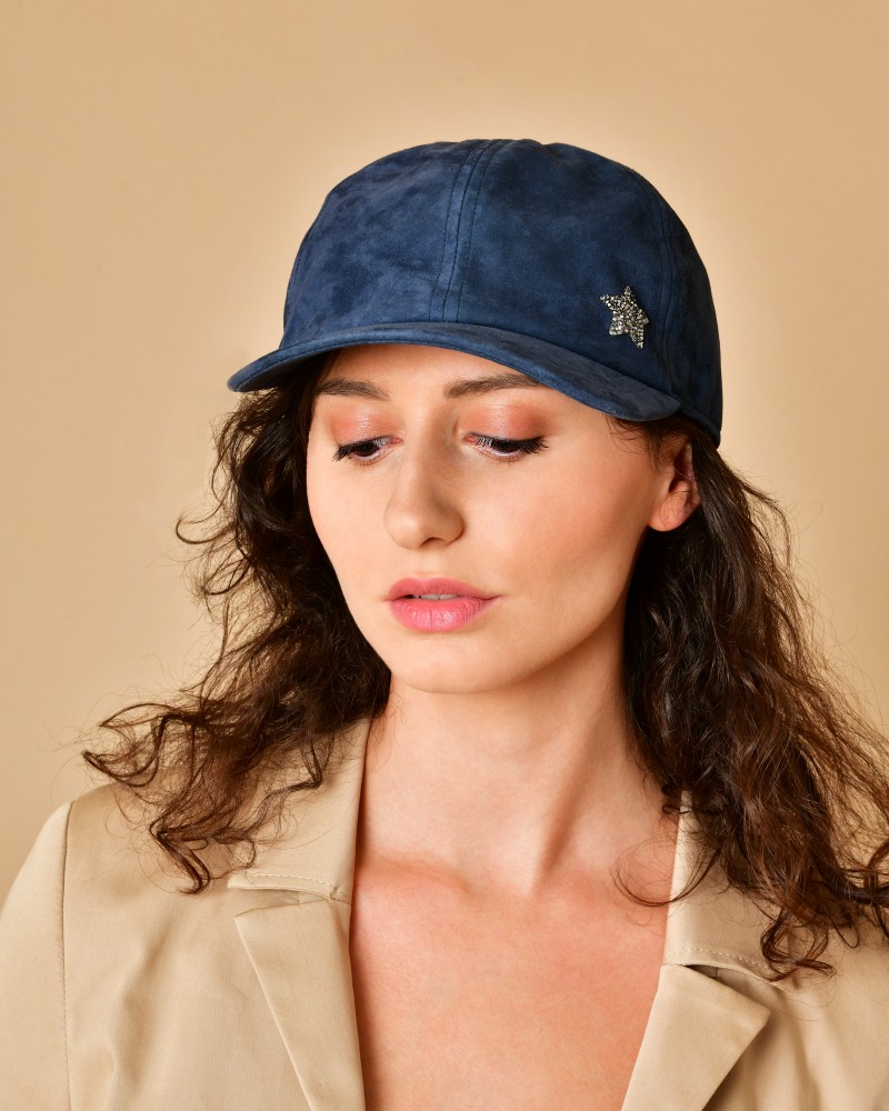 Casquette bleue en daim Lorena Antoniazzi 