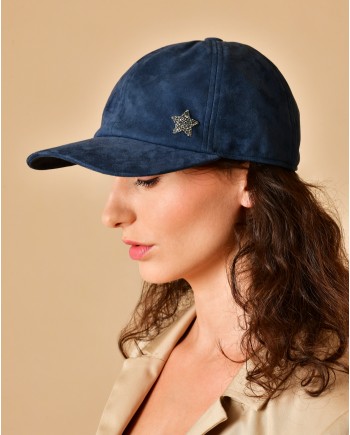 Casquette bleue en daim Lorena Antoniazzi 