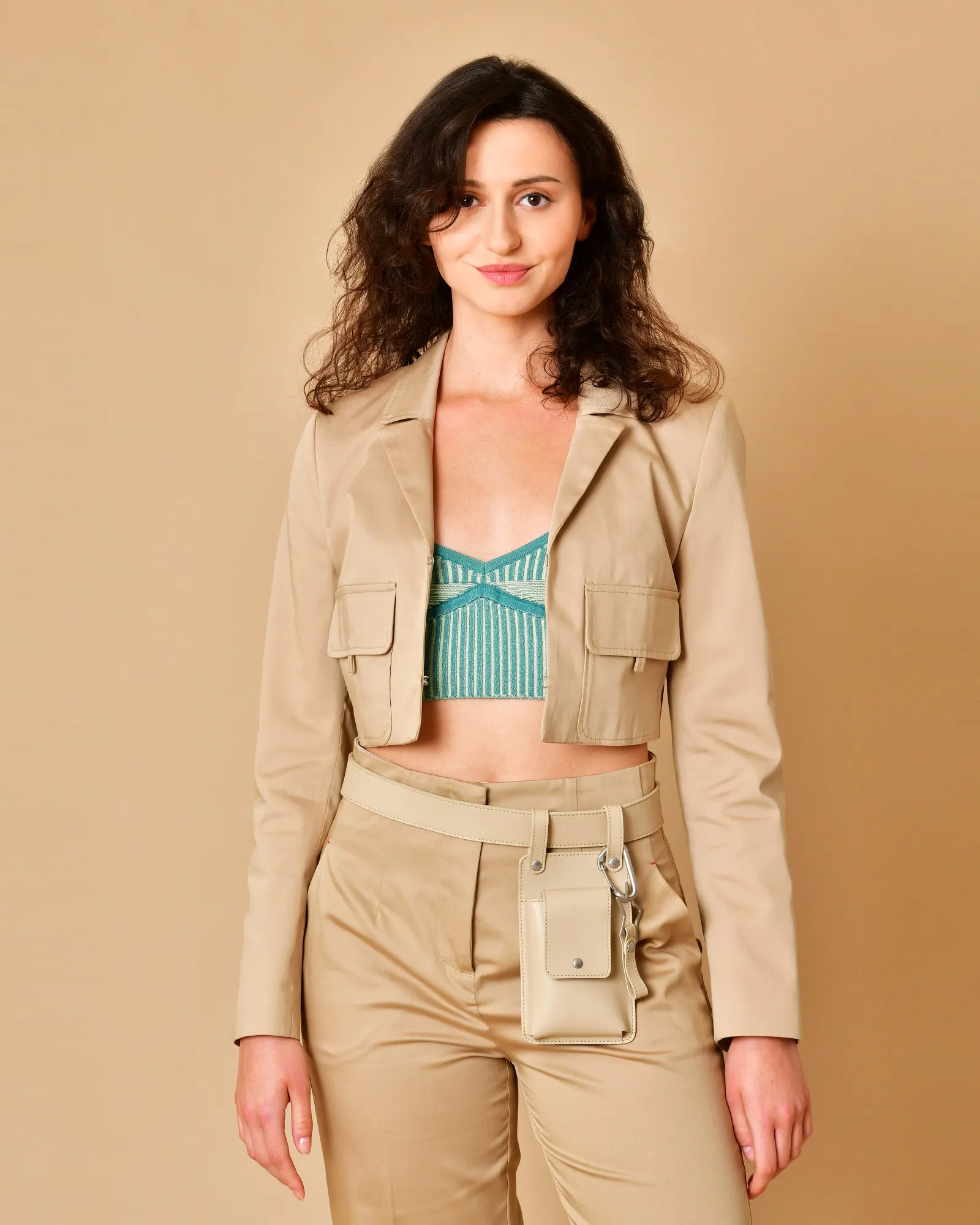 Ceinture beige avec mini pochette Lorena Antoniazzi 