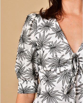 Robe en coton à motifs palmiers Michael Kors 