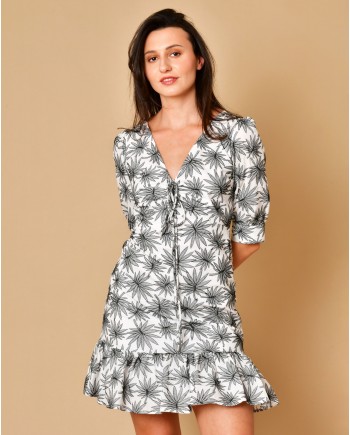 Robe en coton à motifs palmiers Michael Kors 