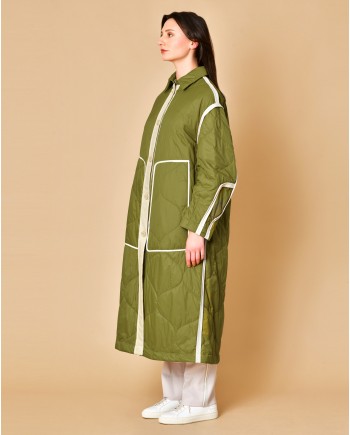 Manteau matelassé vert olive imperméable T_Coat 