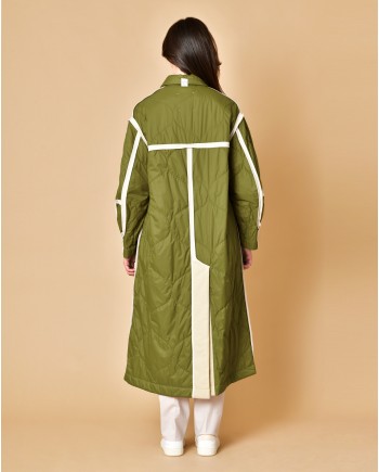 Manteau matelassé vert olive imperméable T_Coat 