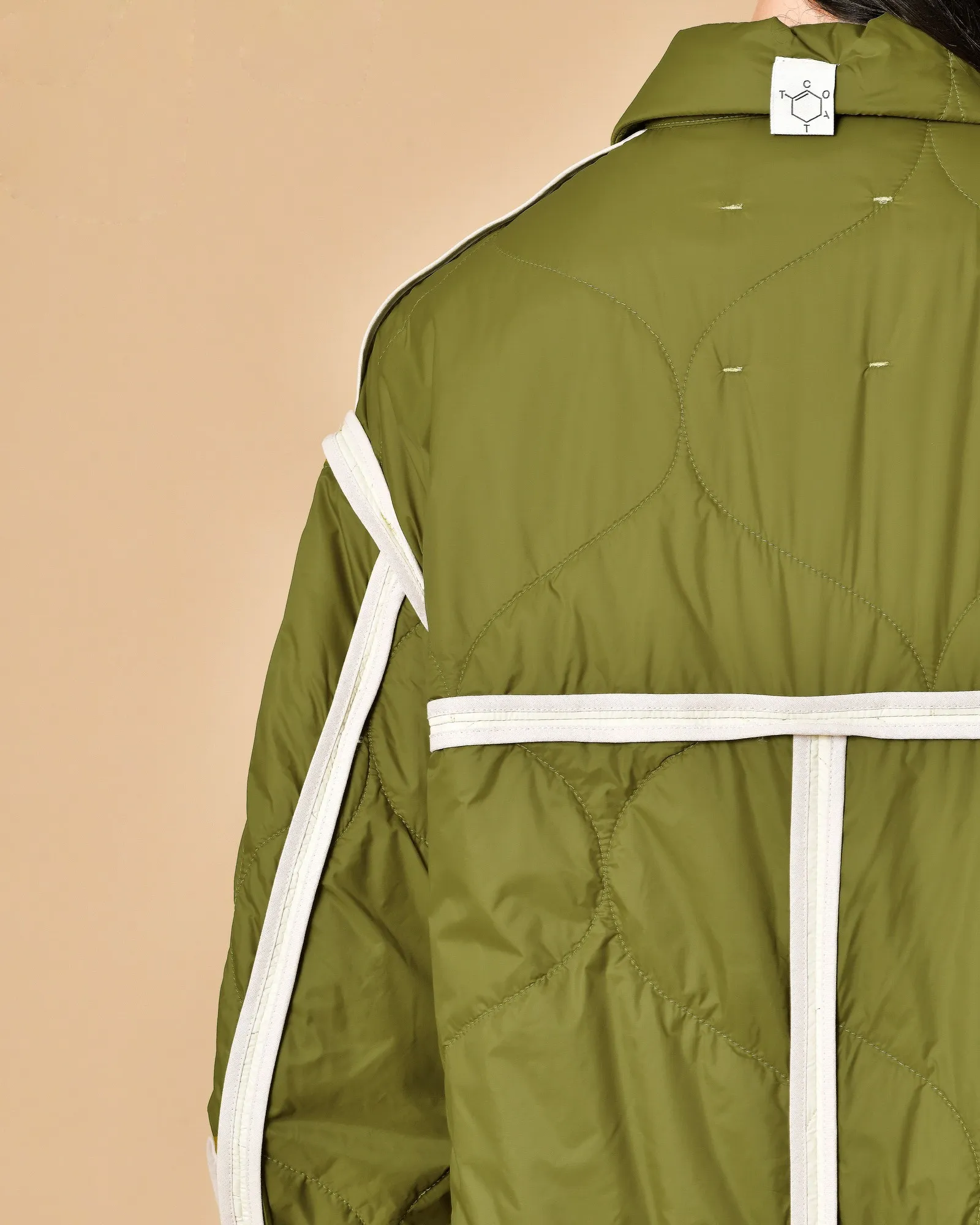 Manteau matelassé vert olive imperméable T_Coat 