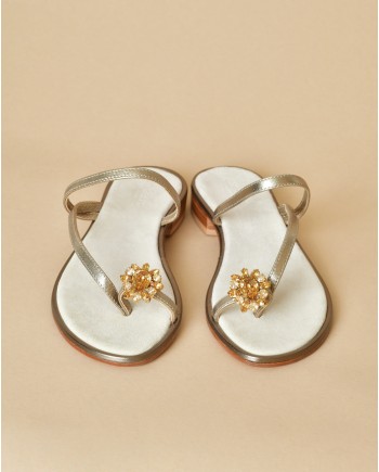 Sandales en cuir avec bijou cristal Casheart 