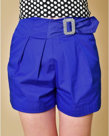 Short en coton bleu roi Edward Achour 