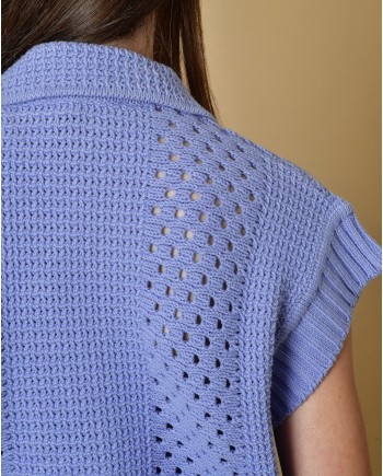 Pull en maille à boutons sans manches Tela 