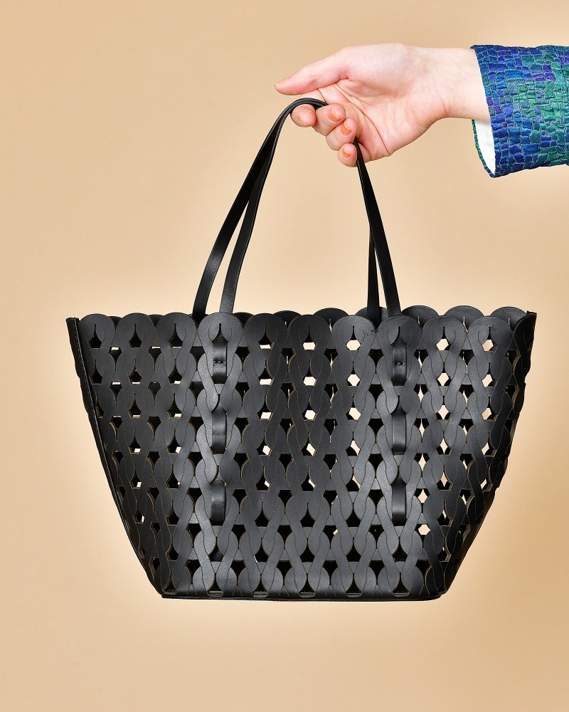 Sac à main noir en cuir Anita Bilardi 