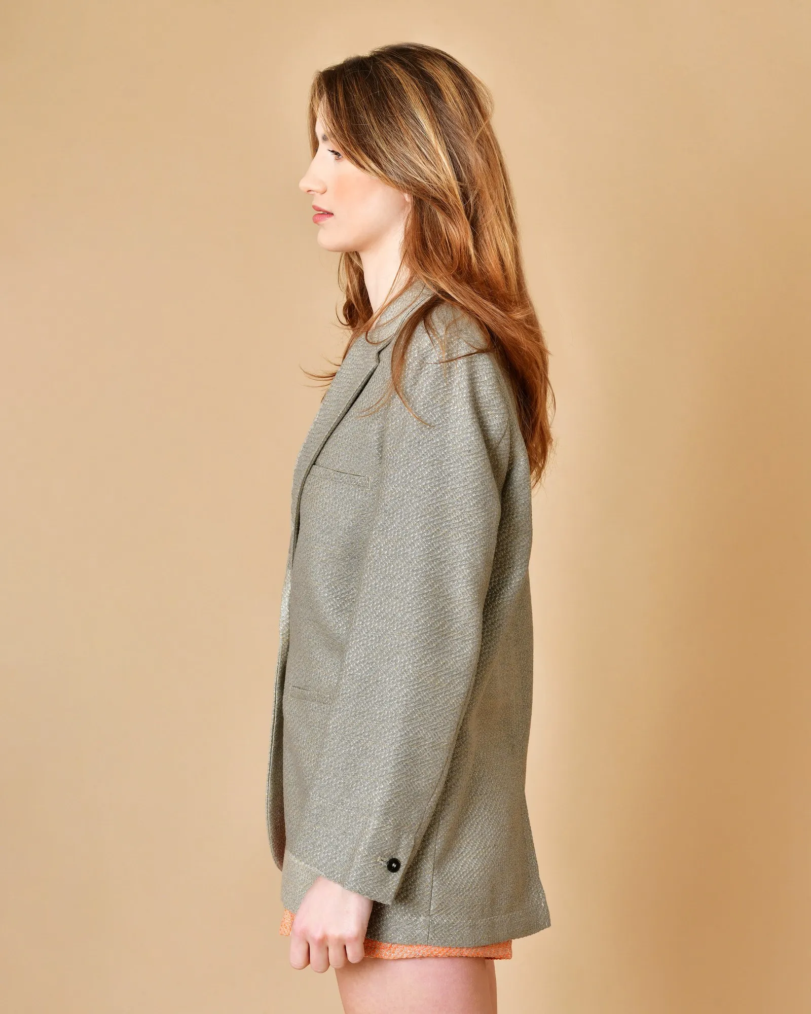 Veste tailleur gris taupe métallisée Forte-Forte 