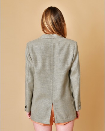 Veste tailleur gris taupe métallisée Forte-Forte 