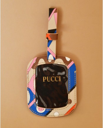 Porte-étiquette en cuir multicolore Emilio Pucci 