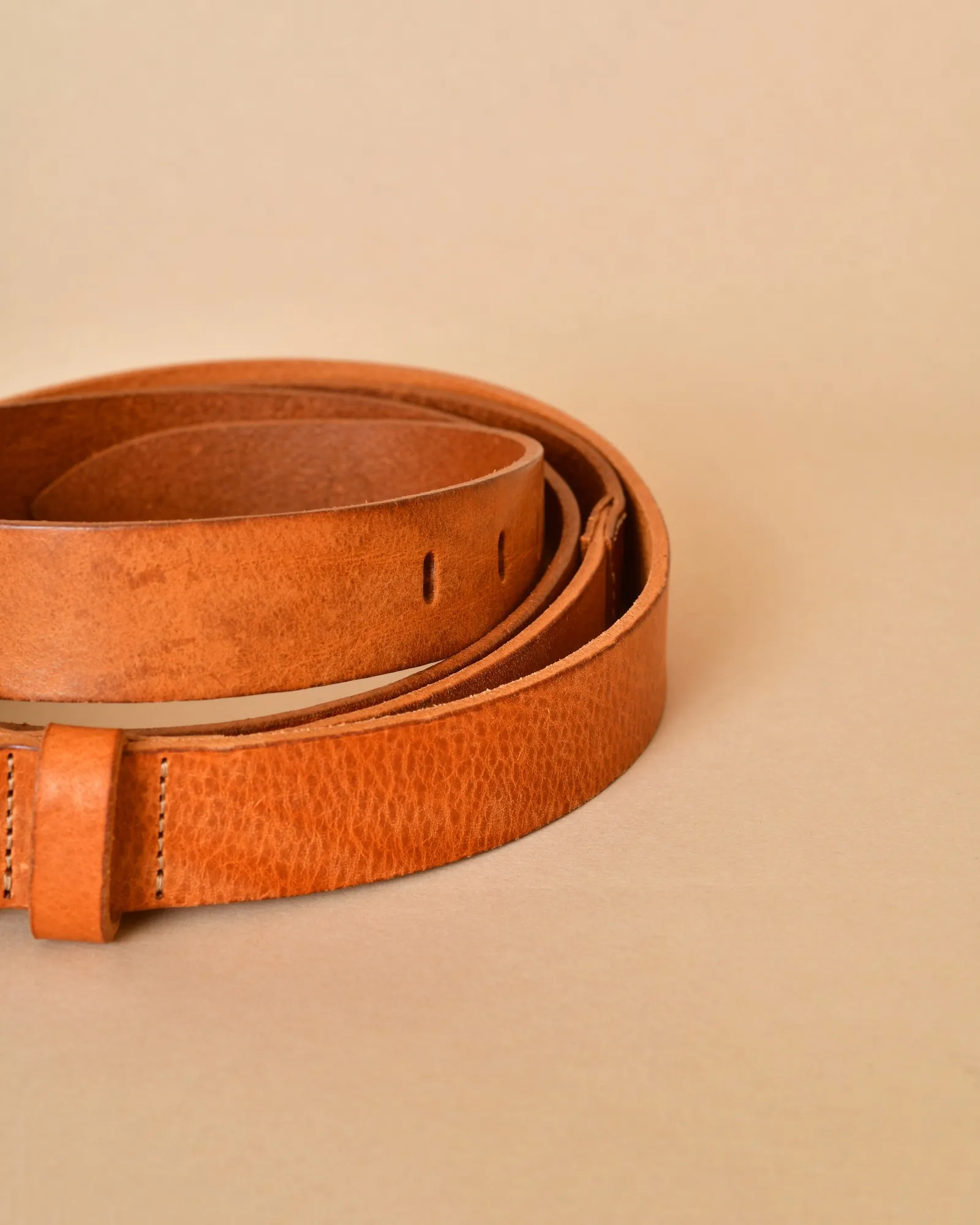 Ceinture en cuir marron deux tours Tela 