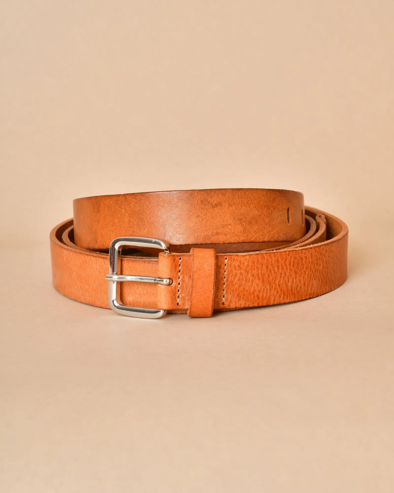 Ceinture en cuir marron deux tours Tela 