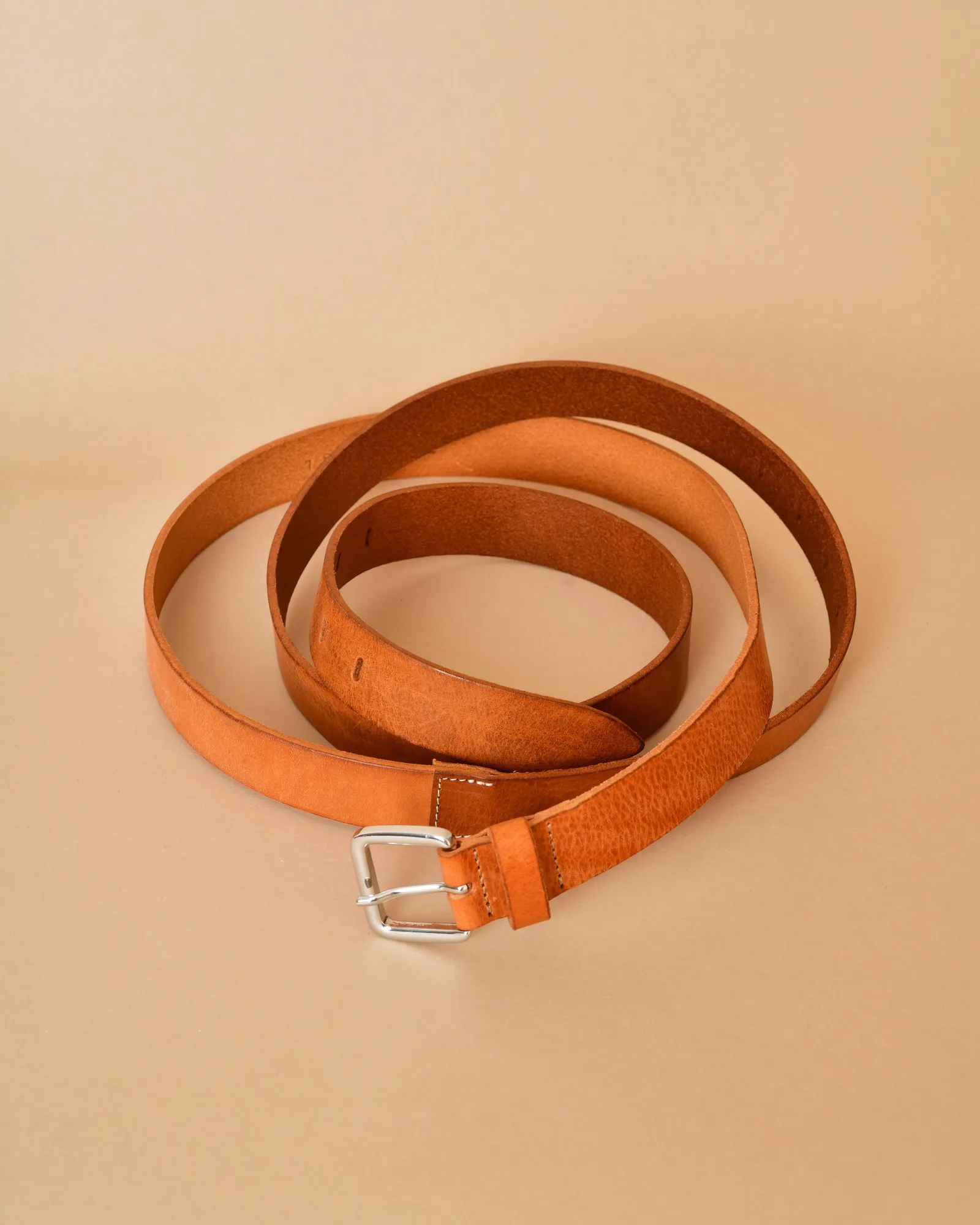 Ceinture en cuir marron deux tours Tela 