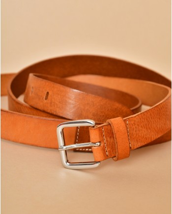 Ceinture en cuir marron deux tours Tela 