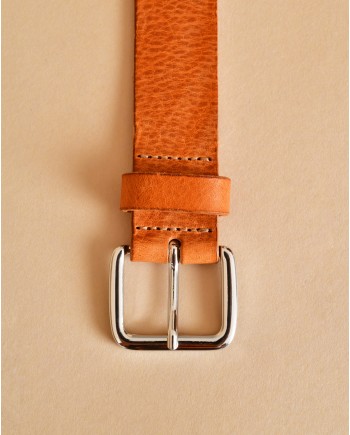 Ceinture en cuir marron deux tours Tela 