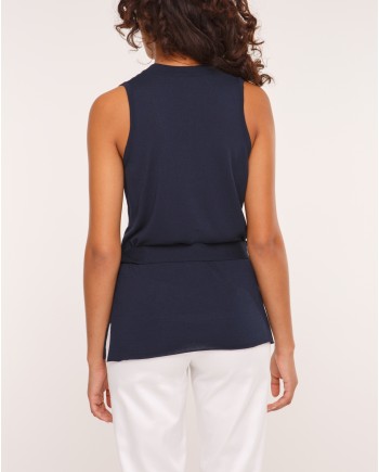 Top en viscose bleu marine Chacok 