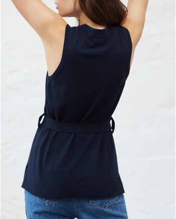 Top en viscose bleu marine Chacok 