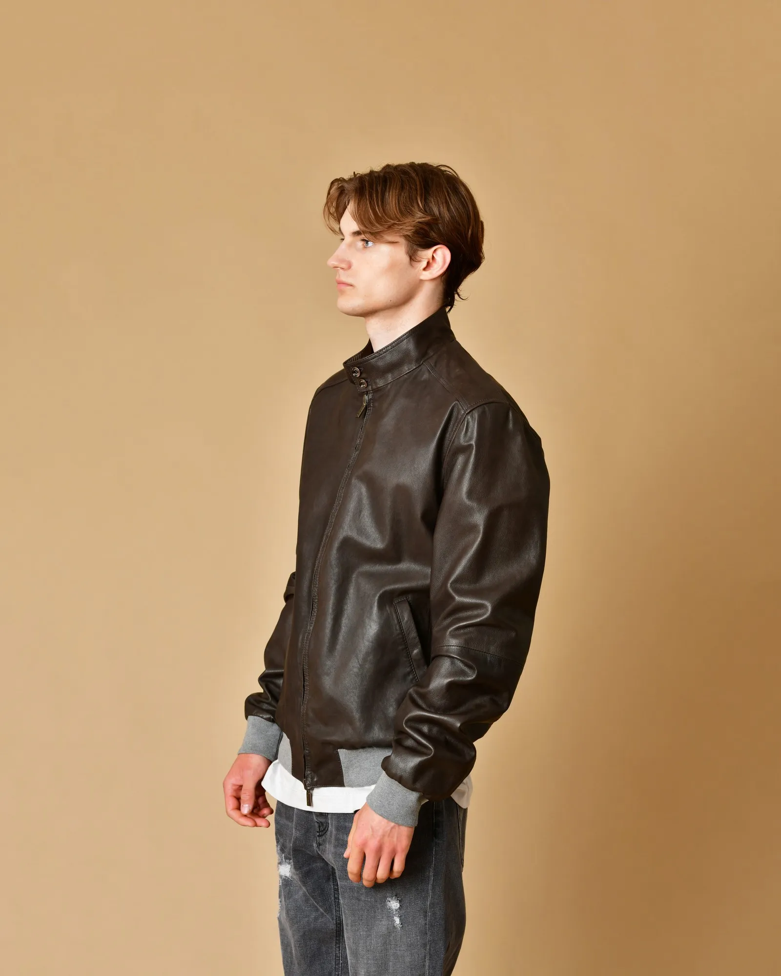 Veste en cuir façon bombers reversible Gimo’s 