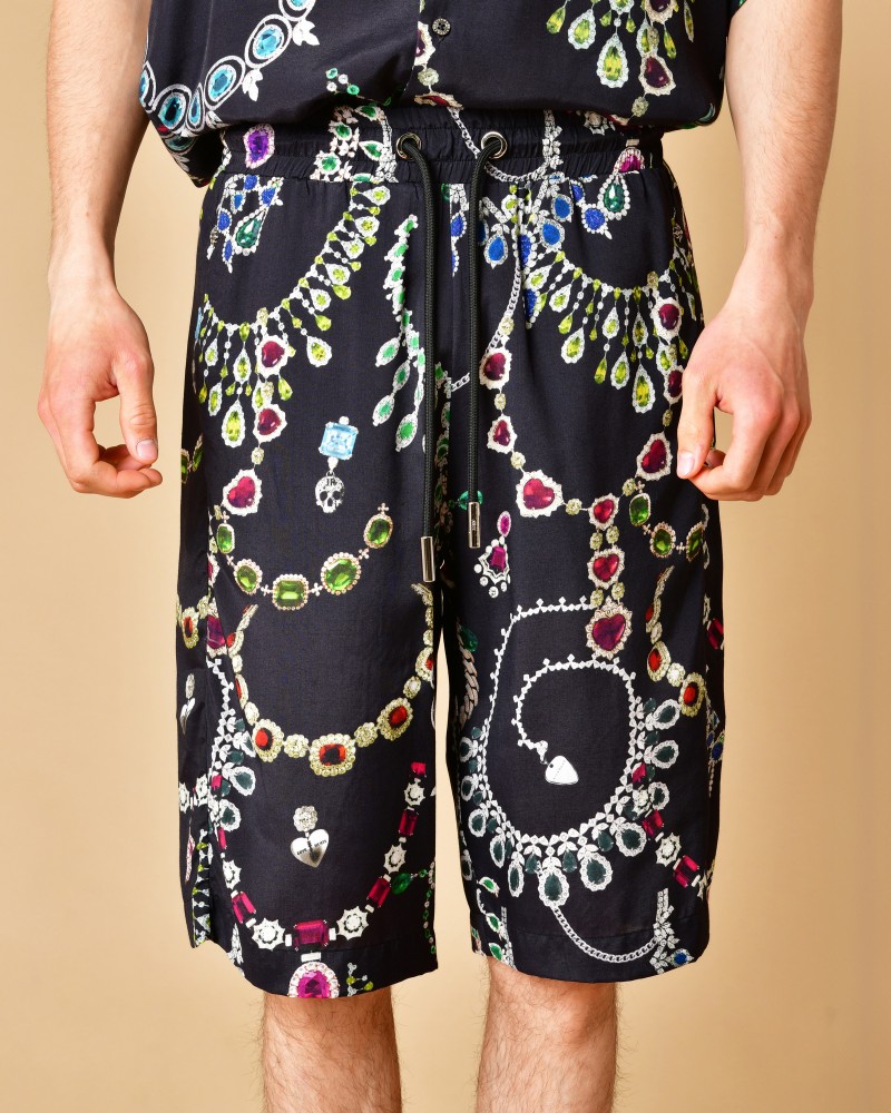 Short en viscose à motifs bijoux John Richmond 