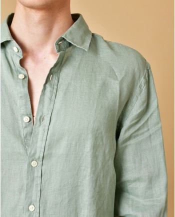 Chemise en lin vert de gris AT.P.CO 