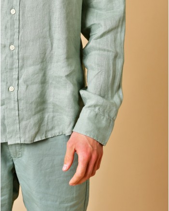 Chemise en lin vert de gris AT.P.CO 