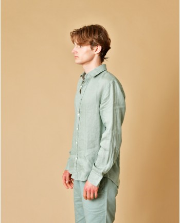 Chemise en lin vert de gris AT.P.CO 