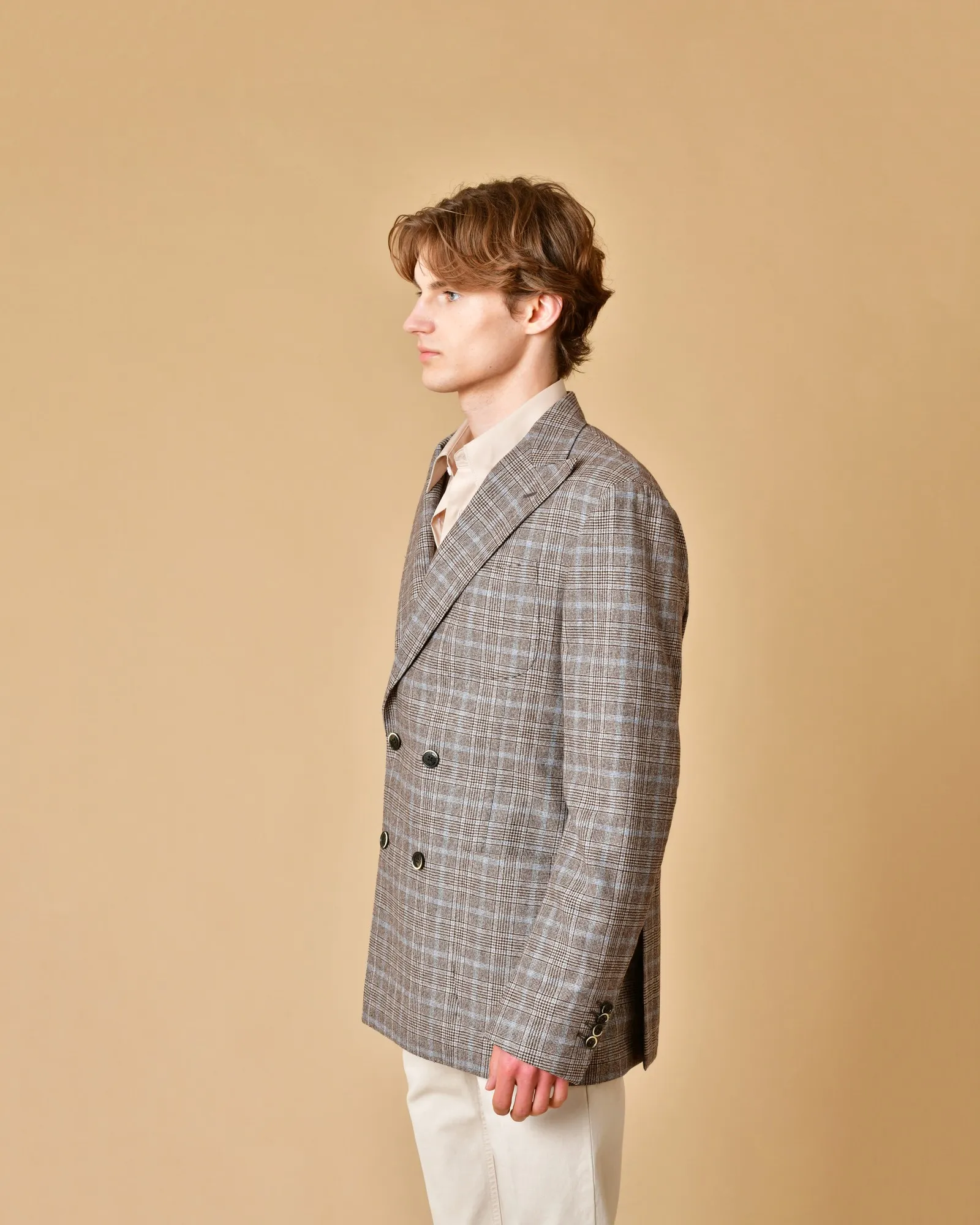 Blazer en laine à carreaux Lardini 