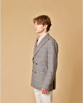 Blazer en laine à carreaux Lardini 