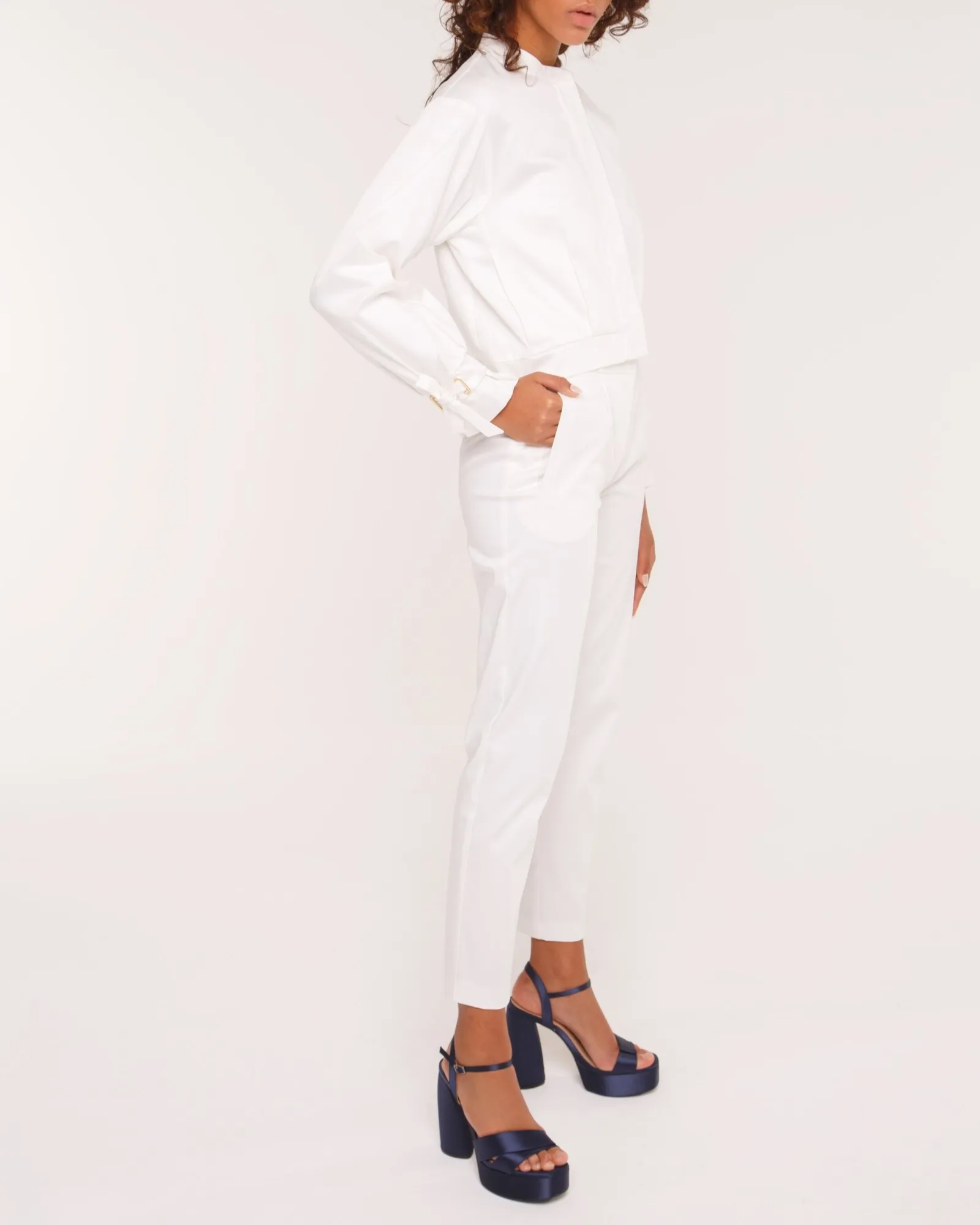 Pantalon fuselé blanc taille haute Chacok 