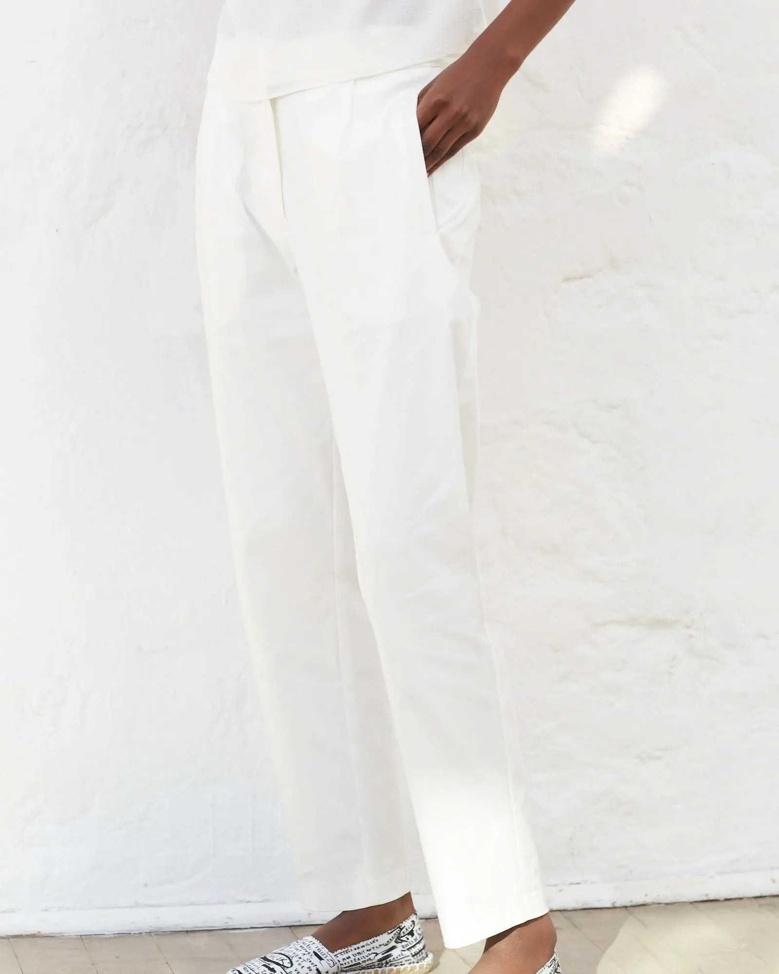 Pantalon fuselé blanc taille haute Chacok 