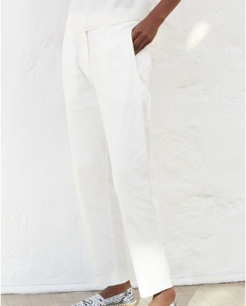 Pantalon fuselé blanc taille haute Chacok 