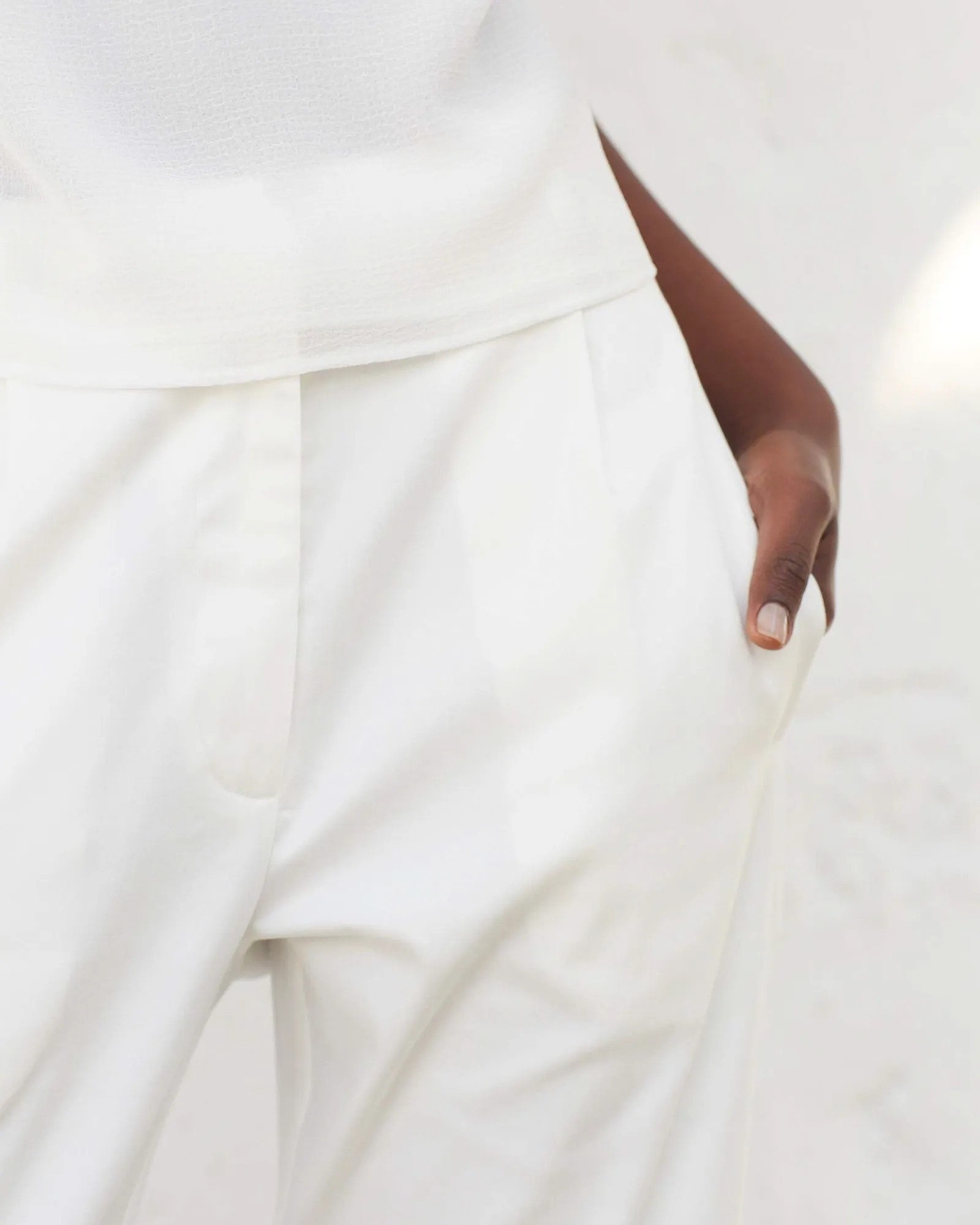 Pantalon fuselé blanc taille haute Chacok 