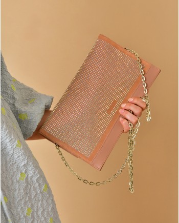 Pochette en daim à strass Patrizia Pepe 