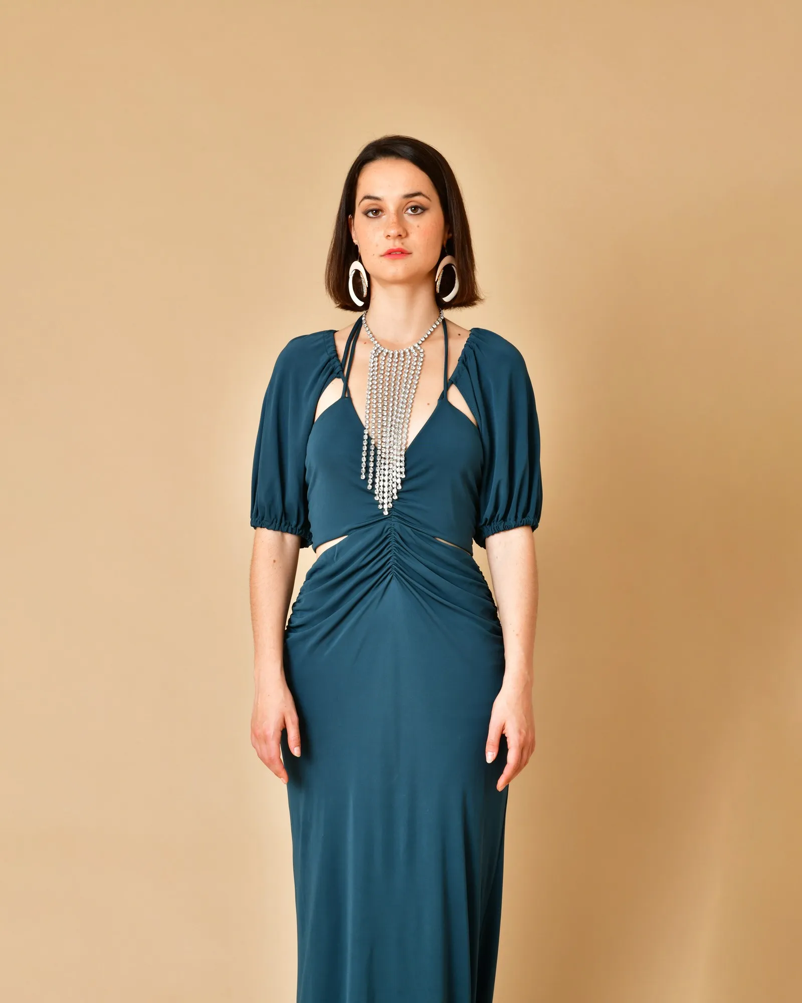 Robe longue en viscose à manches amovibles Béatrice B 