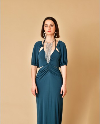 Robe longue en viscose à manches amovibles Béatrice B 