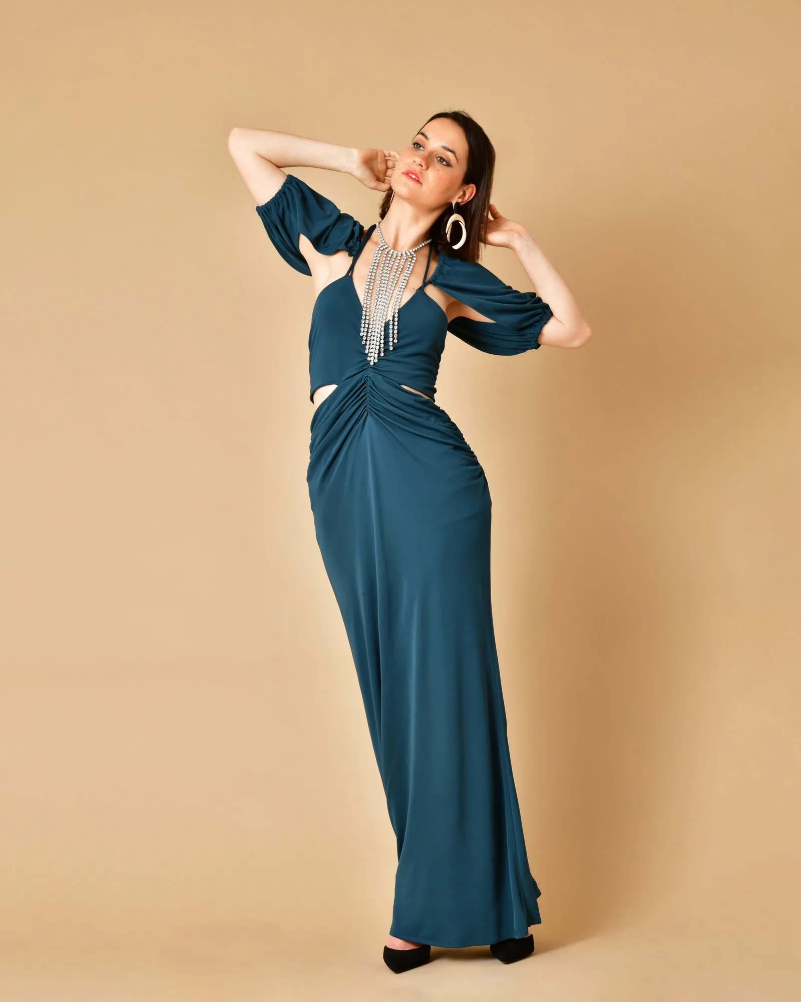 Robe longue en viscose à manches amovibles Béatrice B 