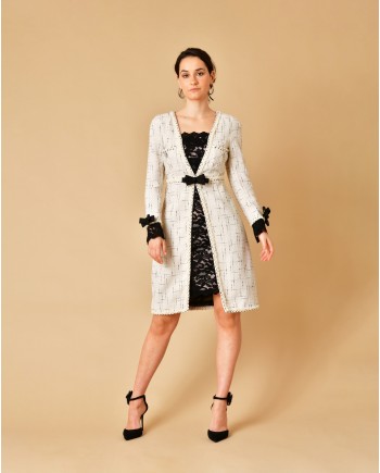 Robe en tweed et dentelle Edward Achour 